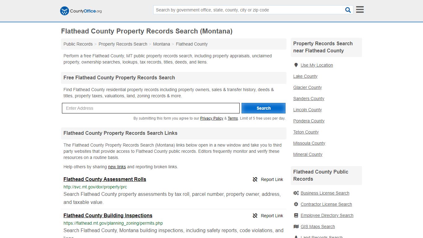 Flathead County Property Records Search (Montana) - County Office
